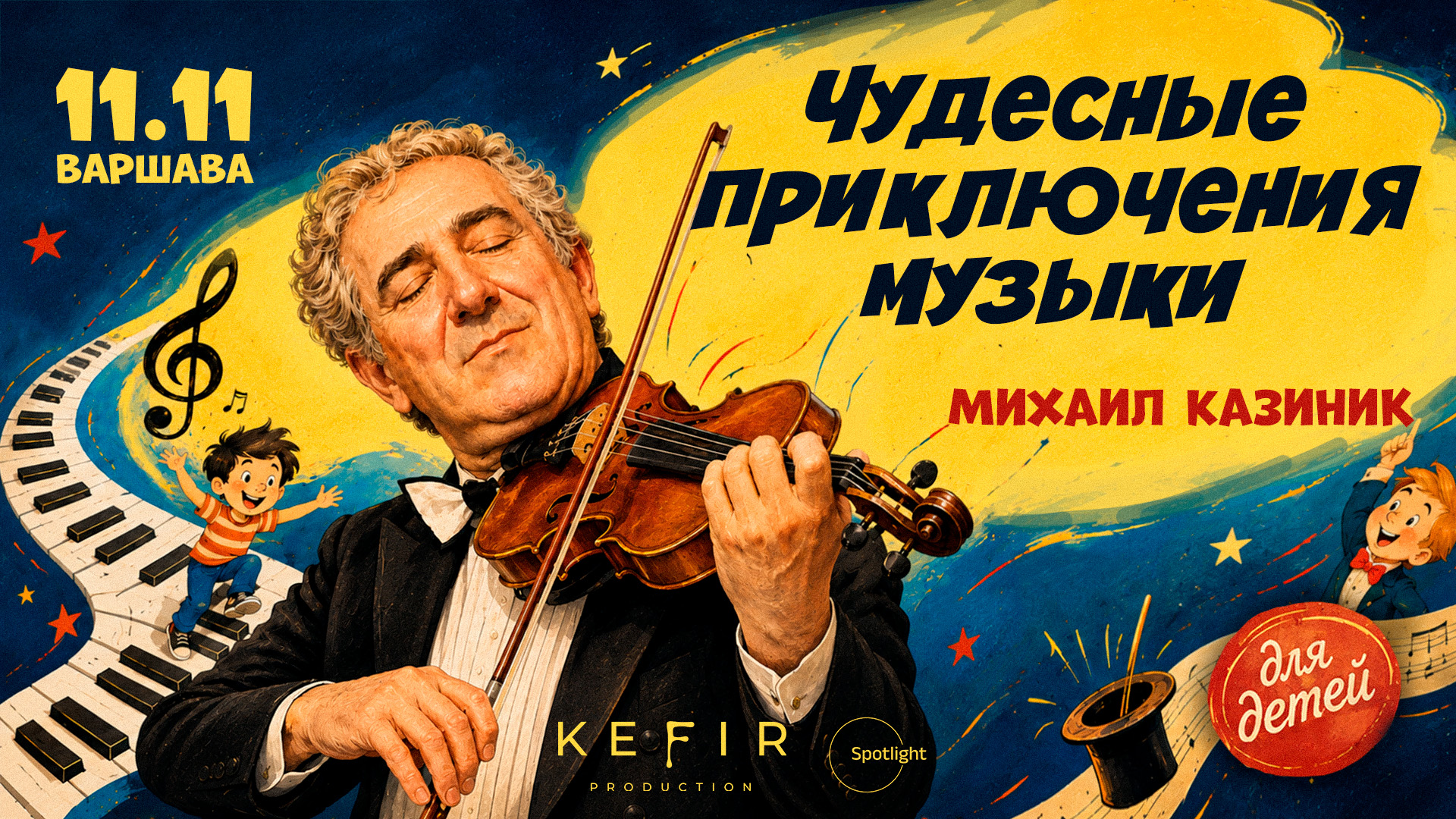 Михаил Казиник  детский концерт "Чудесные приключения музыки"