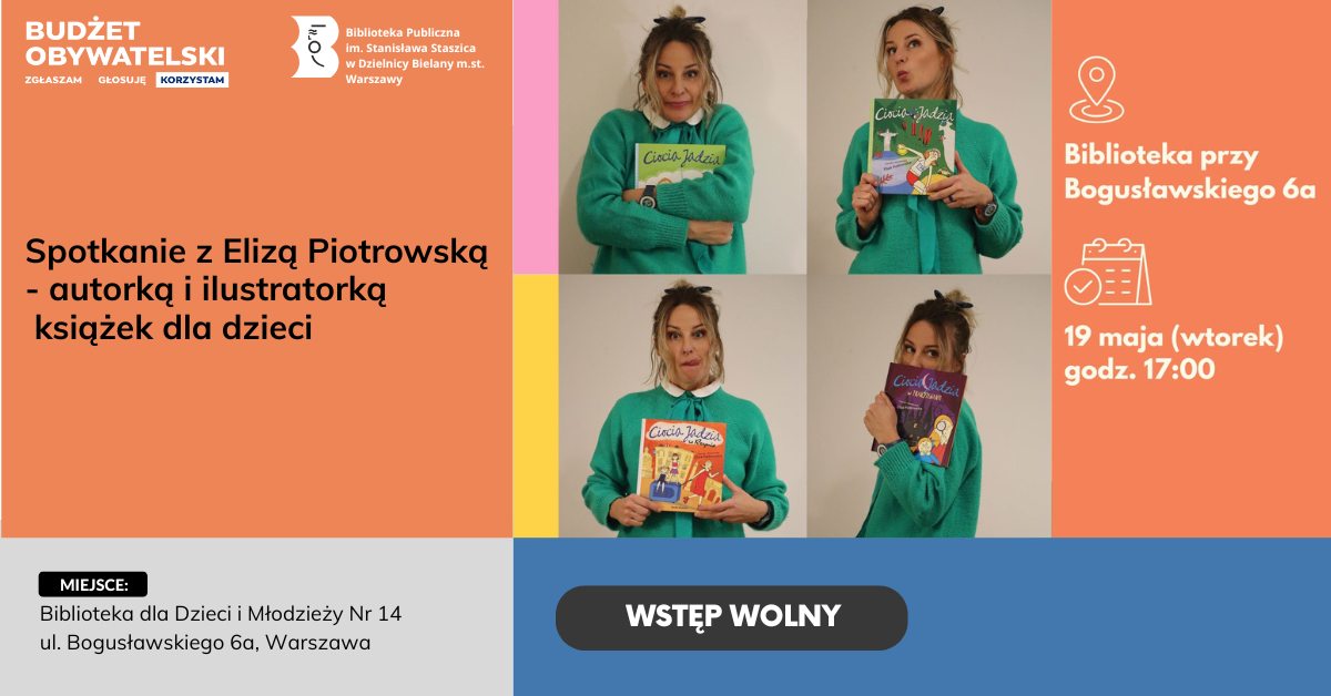 Spotkanie z Elizą Piotrowską - autorką i ilustratorką książek dla dzieci