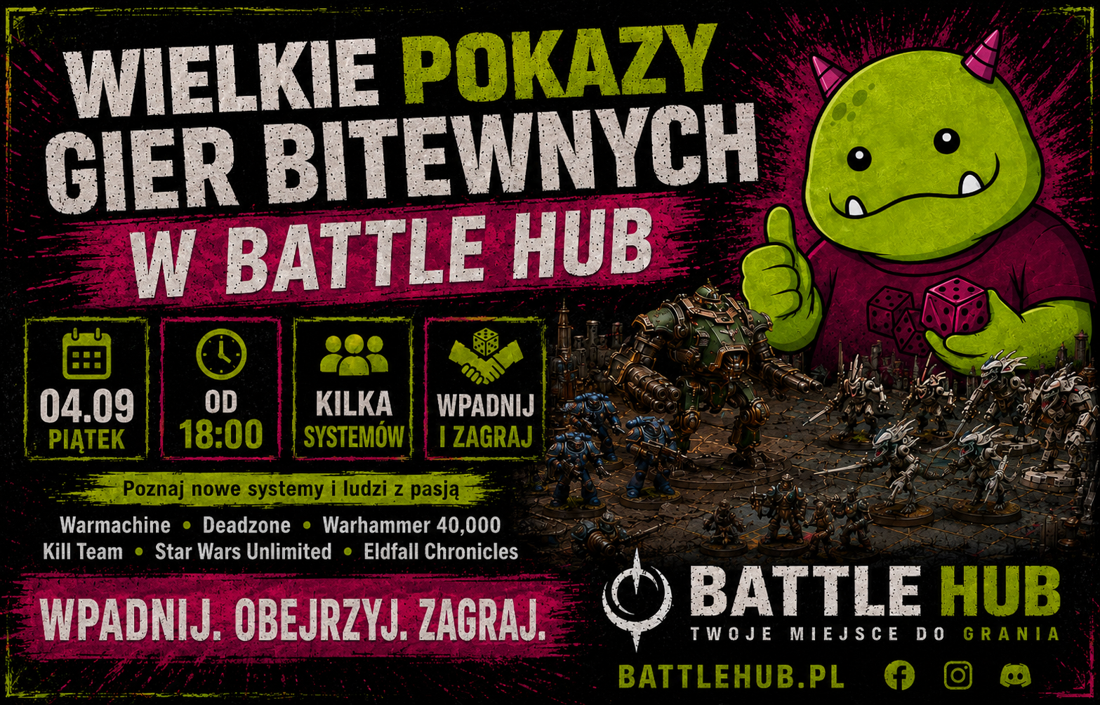 Wielkie Pokazy Gier figurkowych i bitewnych w Battle Hub